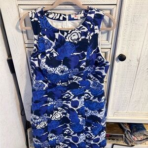 Floral Blue and White Dress